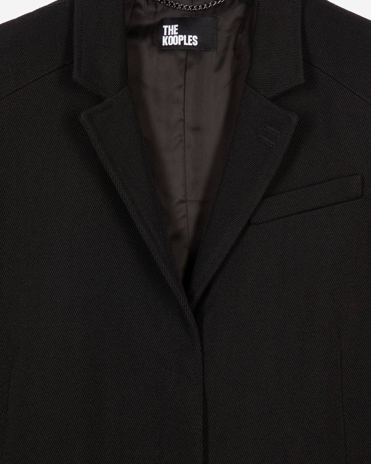 The Kooples WOMEN BLACK long coat in black wool