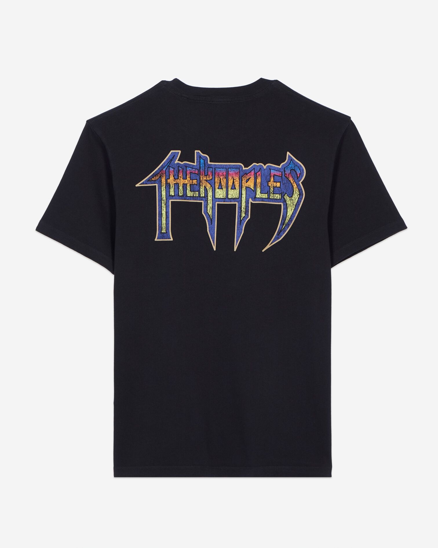 Black screen-printed T-shirt, BLACK WASHED, hi-res image number null