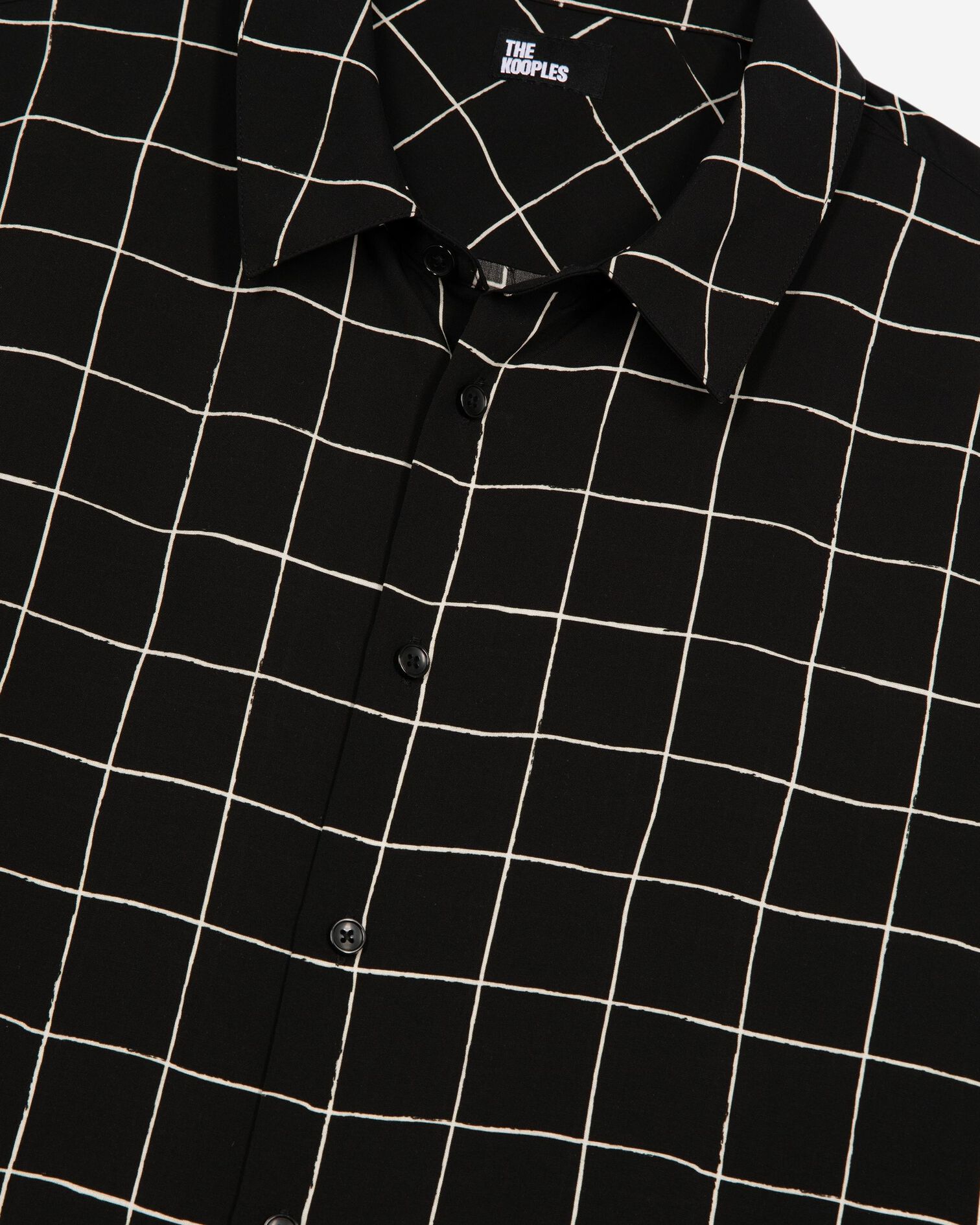 Black plaid shirt, BLACK WHITE, hi-res image number null
