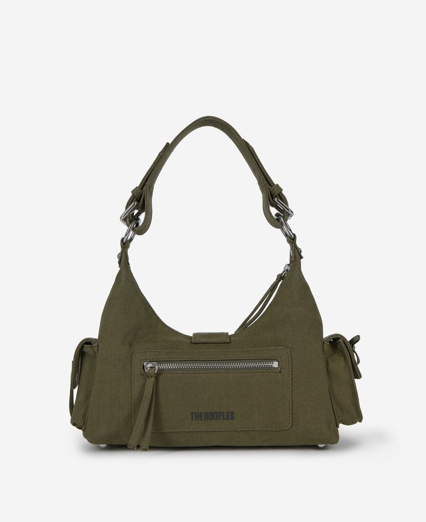 The Kooples FEMME KAKI sac amelia en canvas kaki