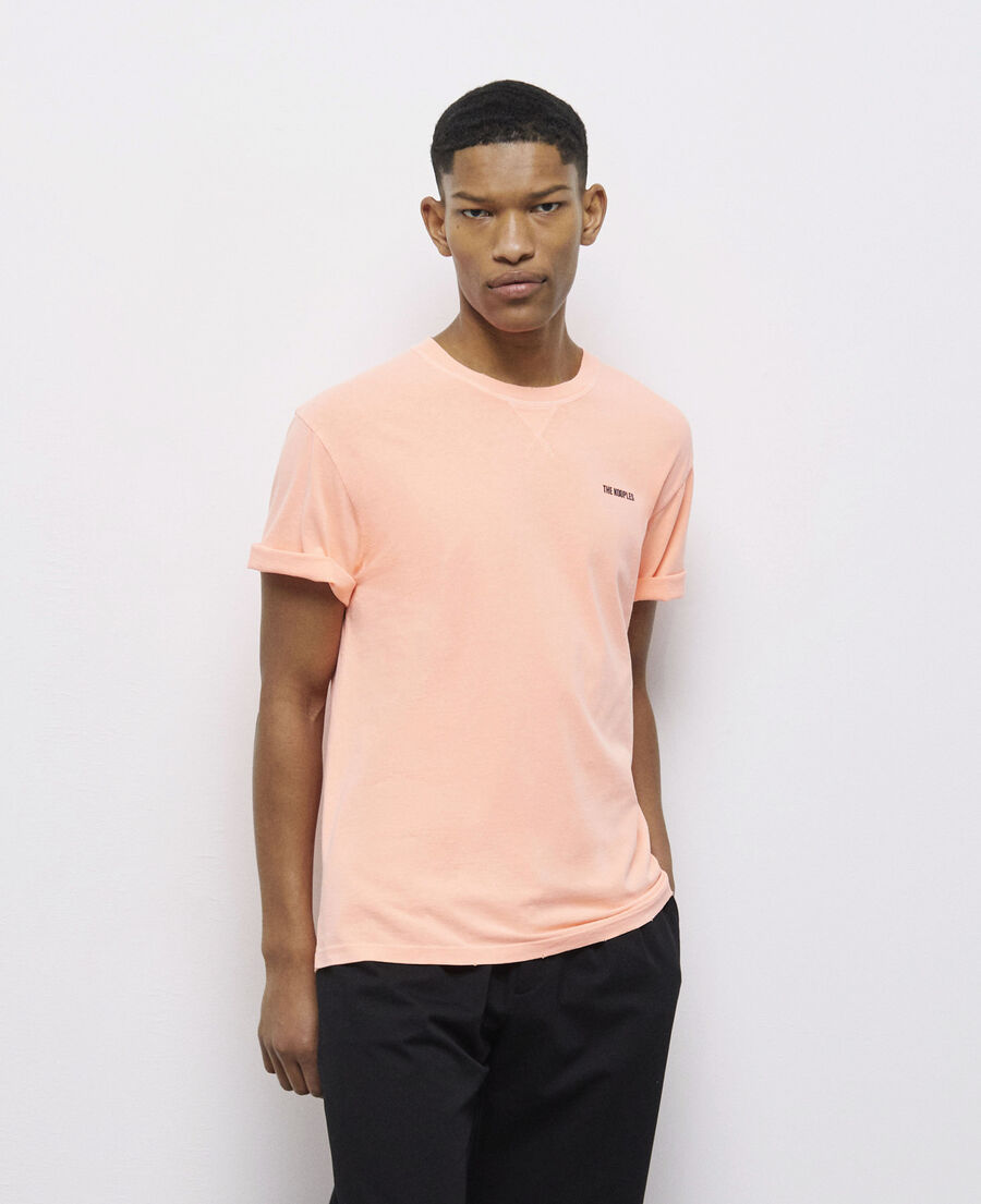 camiseta naranja fluorescente logotipo para hombre