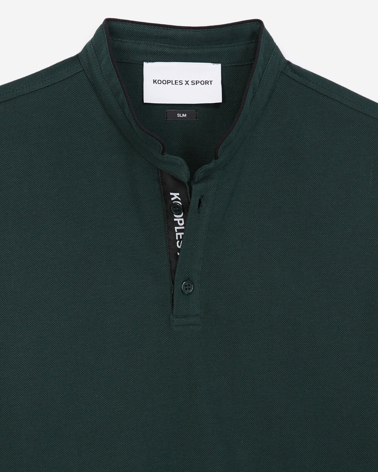 The Kooples HOMME BOTTLE GREEN polo vert bouteille à col officier