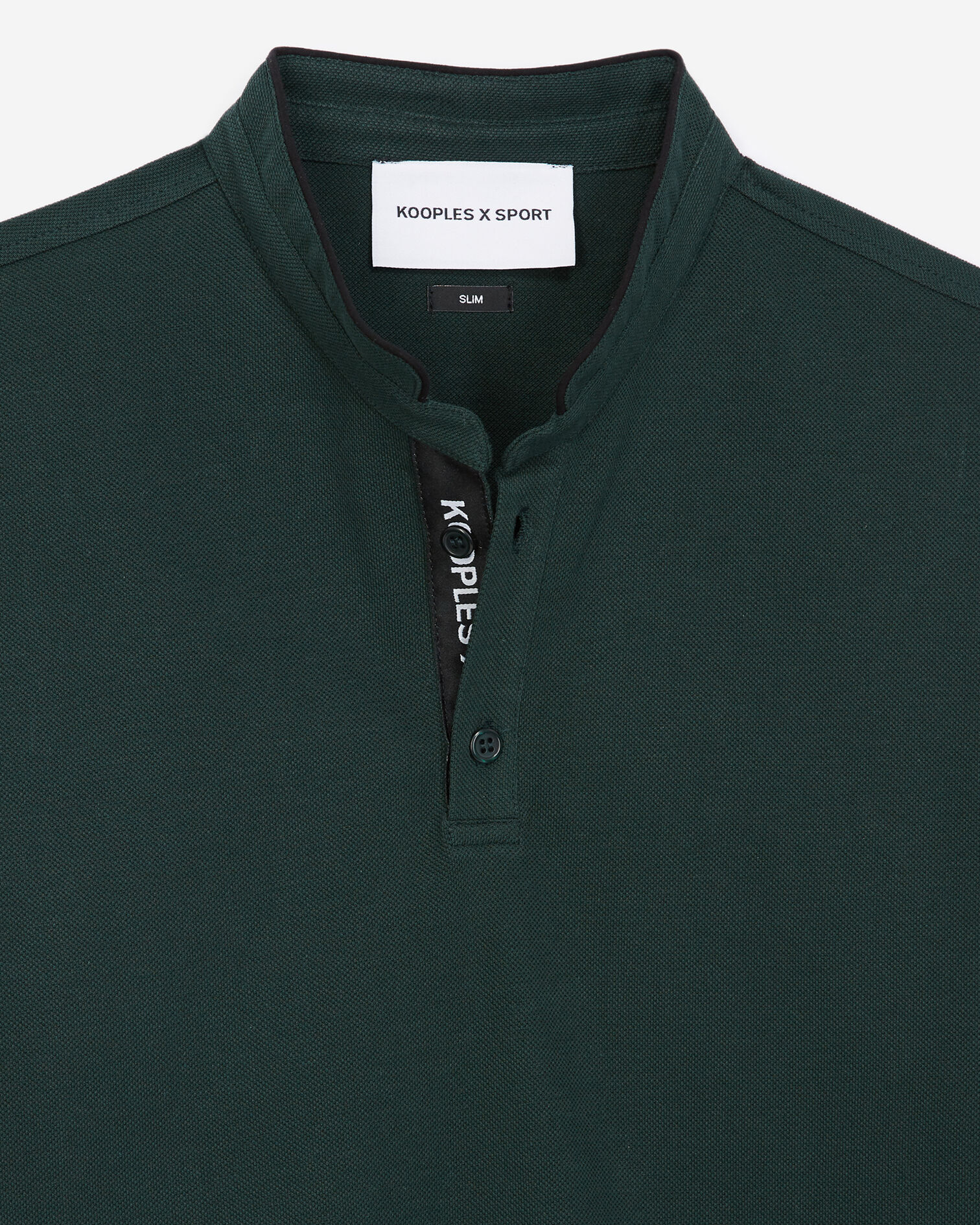 Polo vert bouteille à col officier, BOTTLE GREEN, hi-res image number null