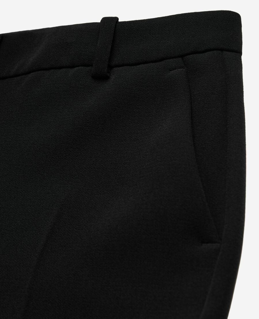 The Kooples FEMME BLACK pantalon tailleur en crêpe noir coupe droite