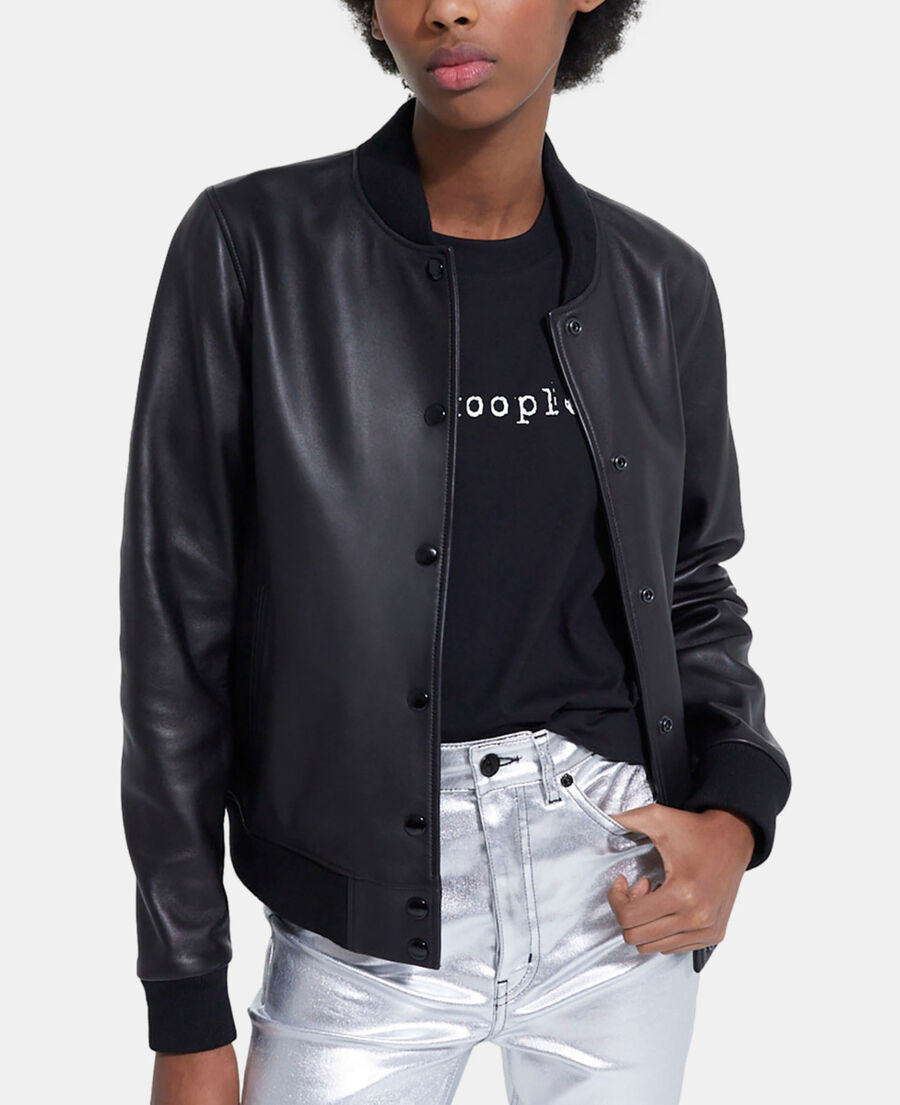 black leather jacket