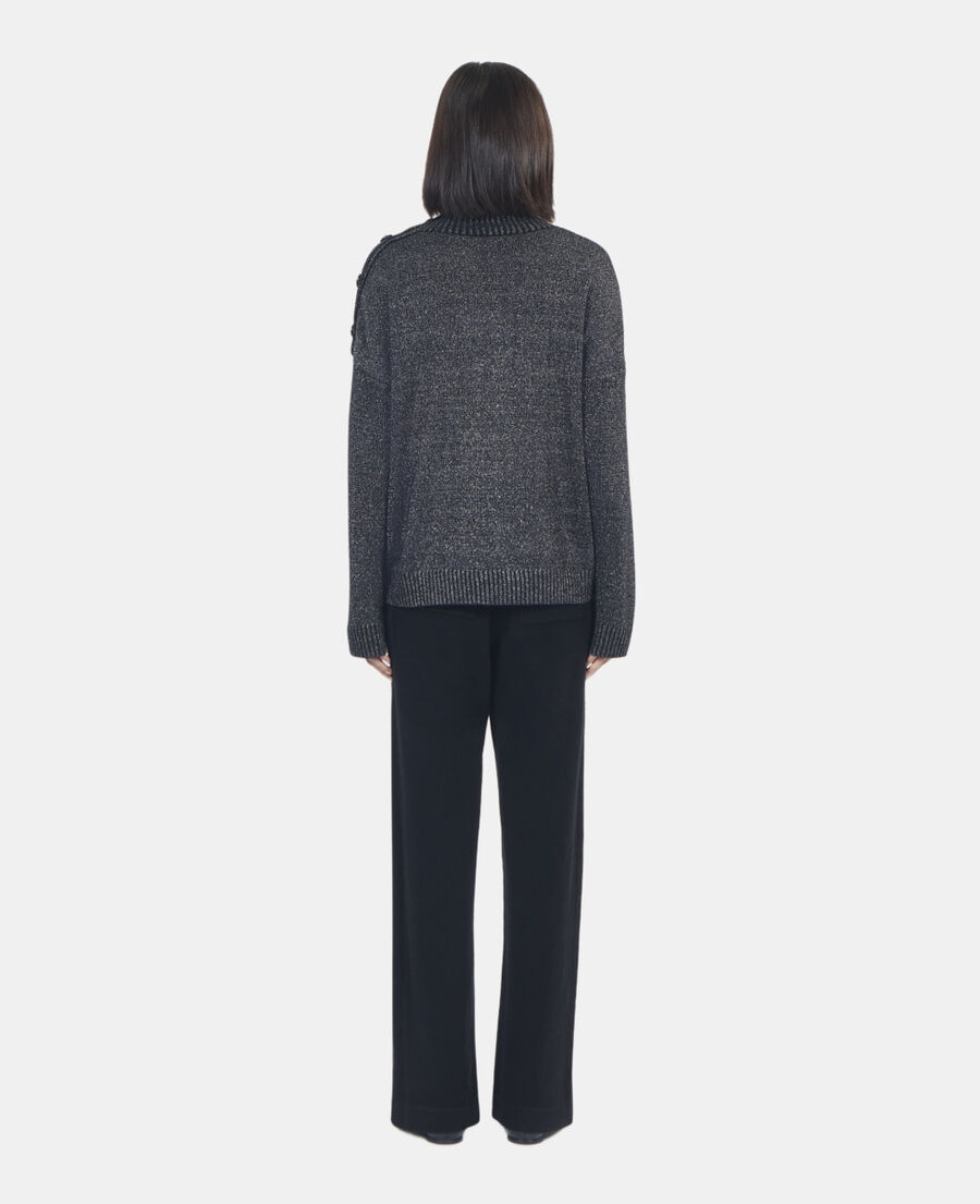 The Kooples FEMME BLACK pull en laine et cachemire noir
