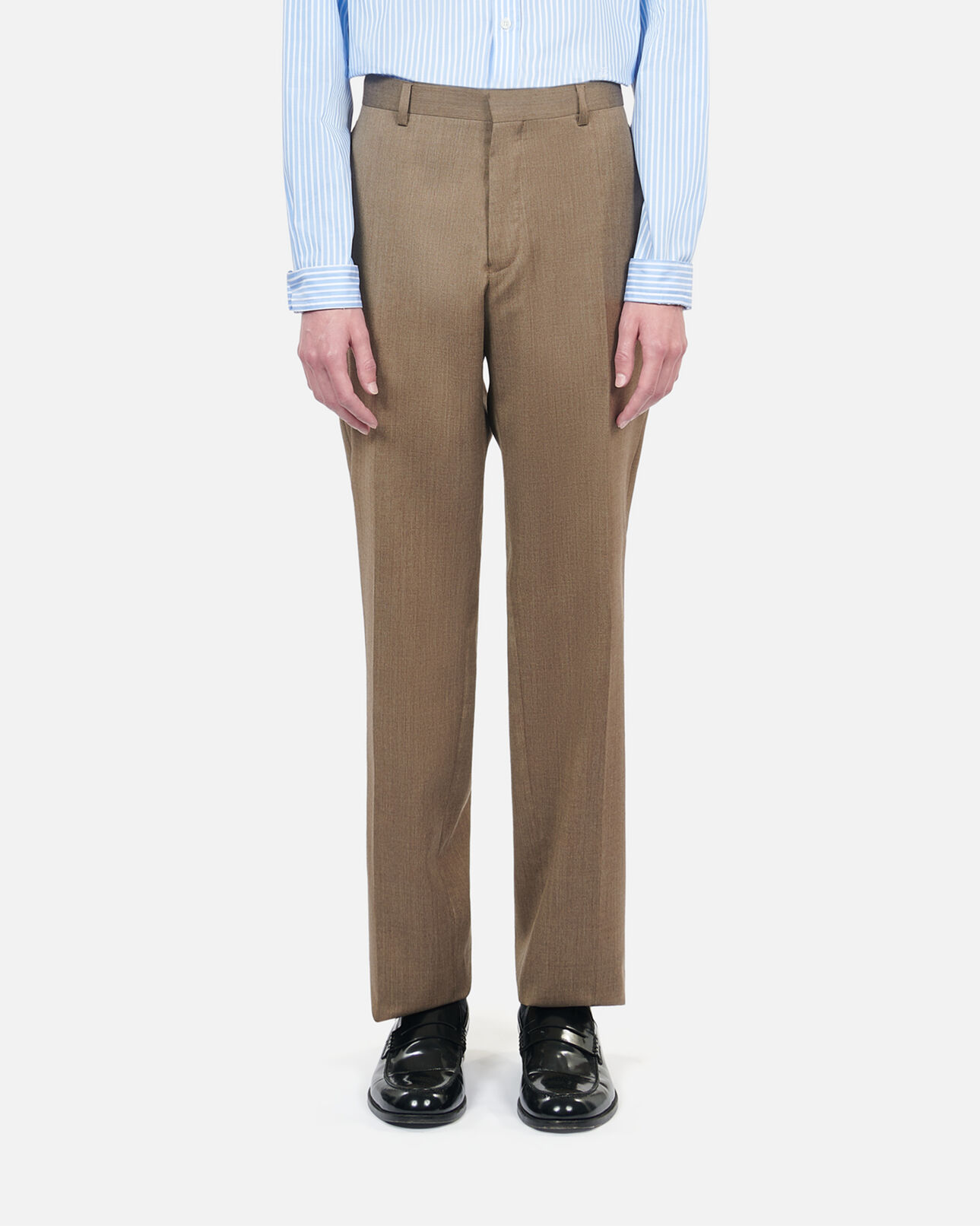 The Kooples MEN BROWN light brown wool suit trousers