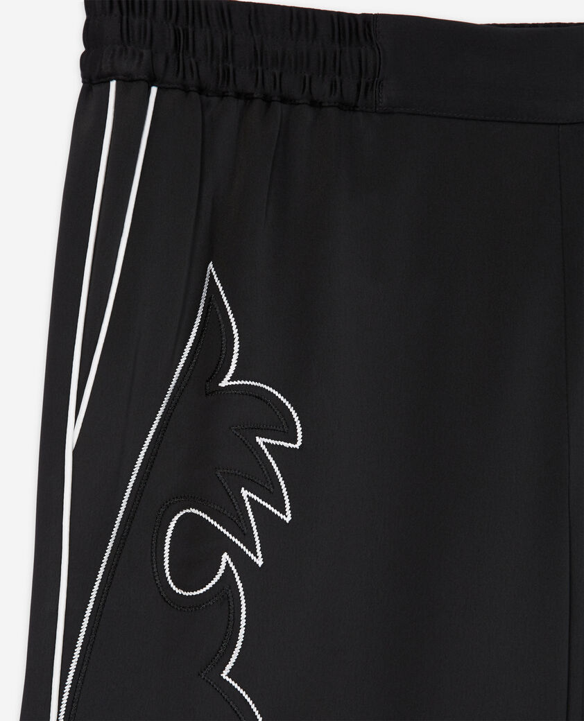 The Kooples WOMEN BLACK black pants with western-style embroidery