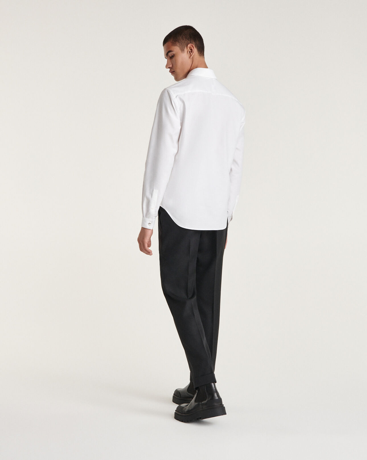 The Kooples HOMME WHITE chemise coton blanche à cœur brodé