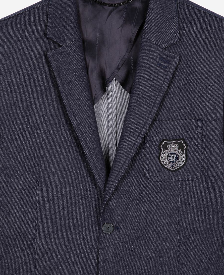 The Kooples HOMME NAVY veste de costume effet denim bleue