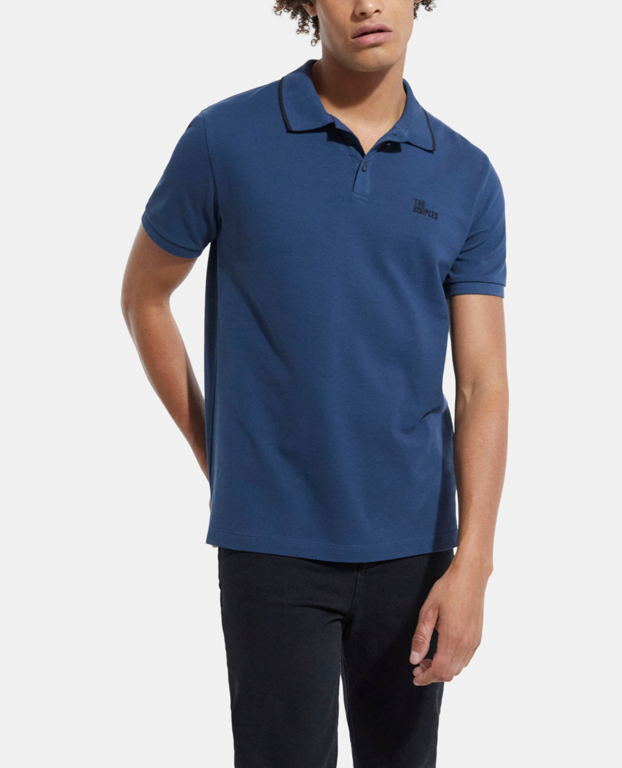 Klassisches marineblaues Poloshirt, NAVY, hi-res image number null