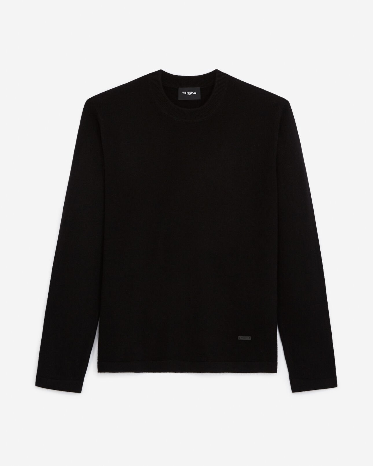 The Kooples MEN BLACK black 100% cashmere sweater with crew neck