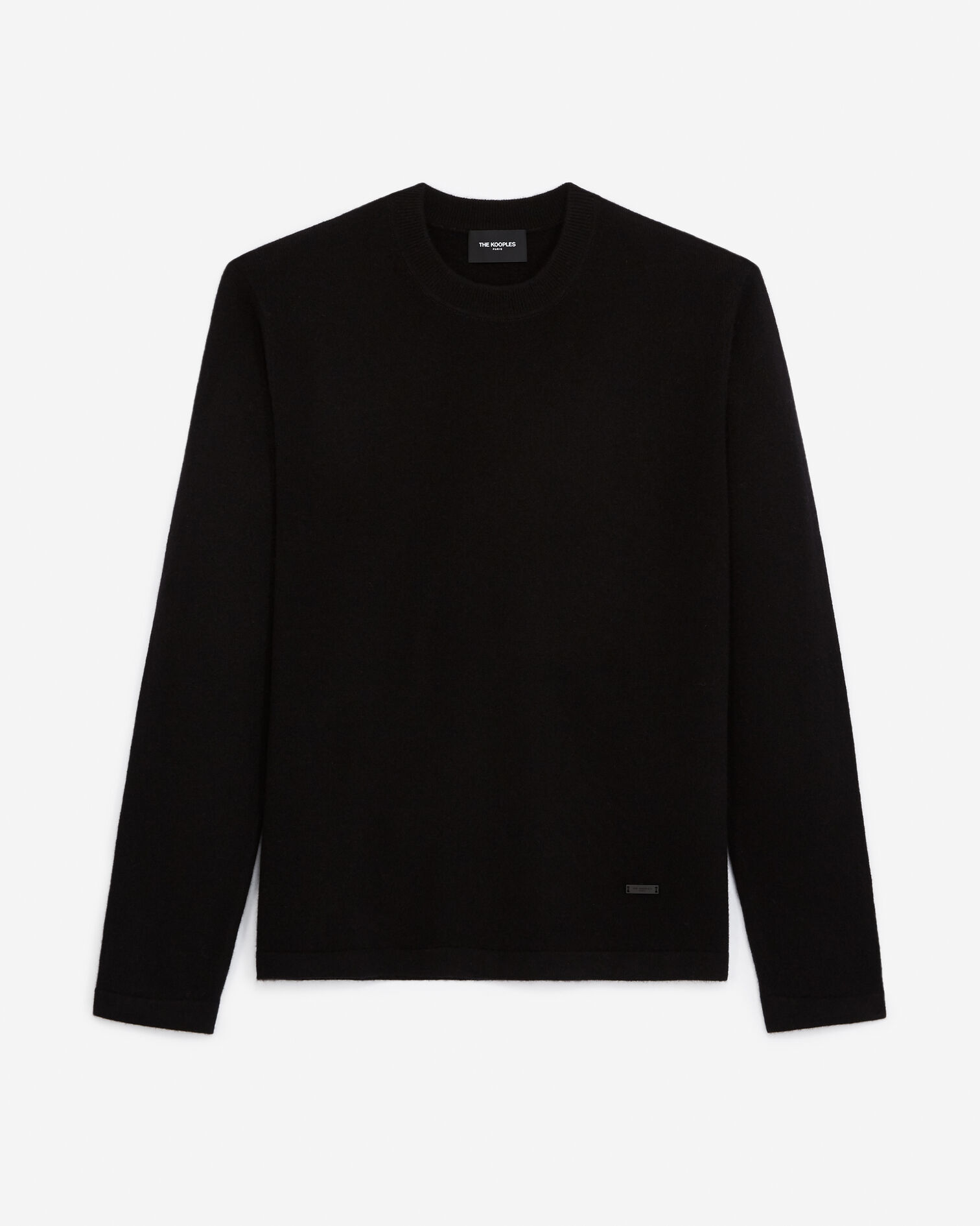Black 100% cashmere sweater with crew neck, BLACK, hi-res image number null