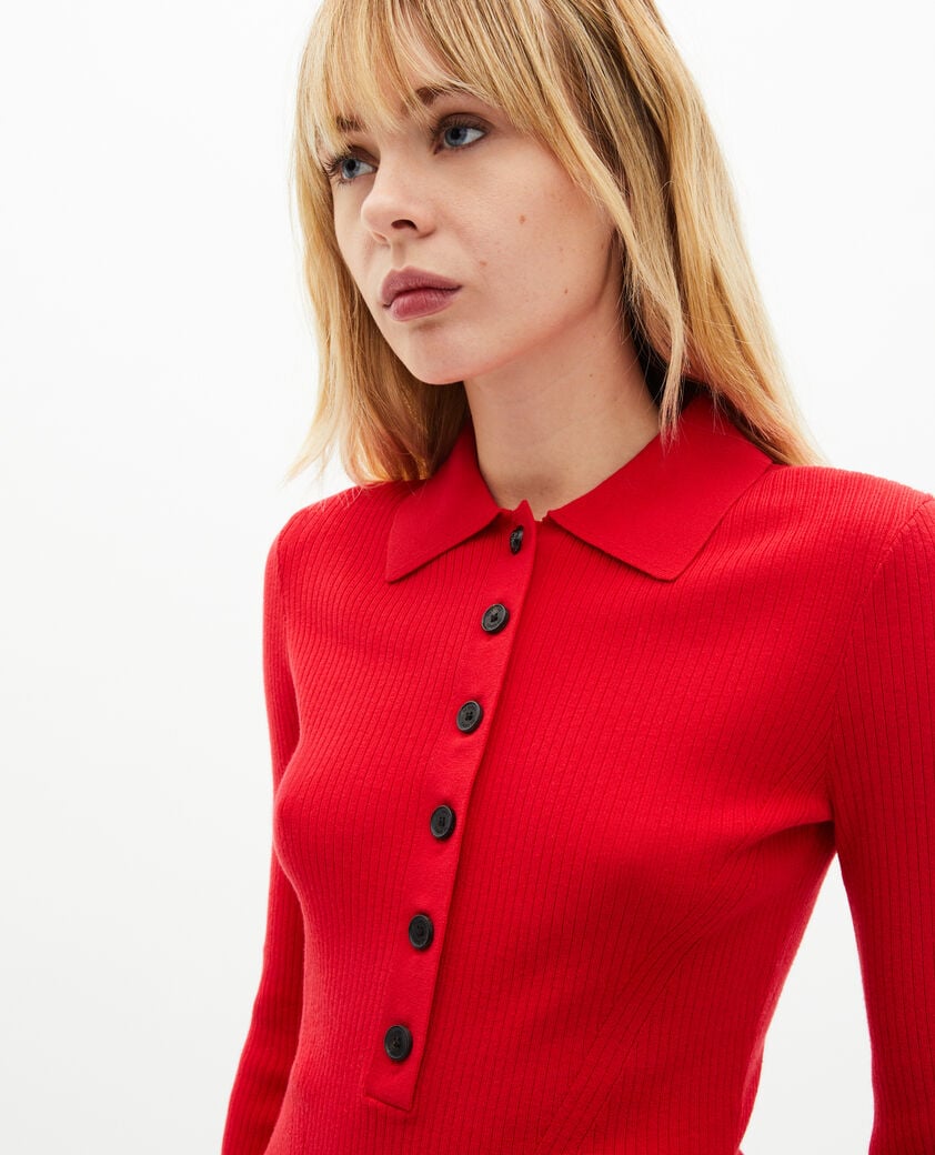 The Kooples DAMEN TANGO RED rippstrickpullover rot