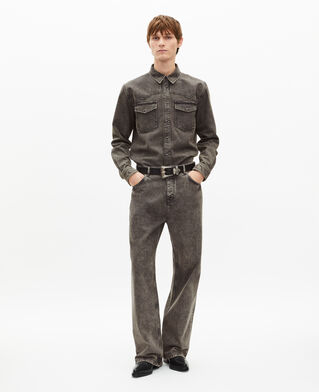 The Kooples H DENIM GREY grey denim shirt
