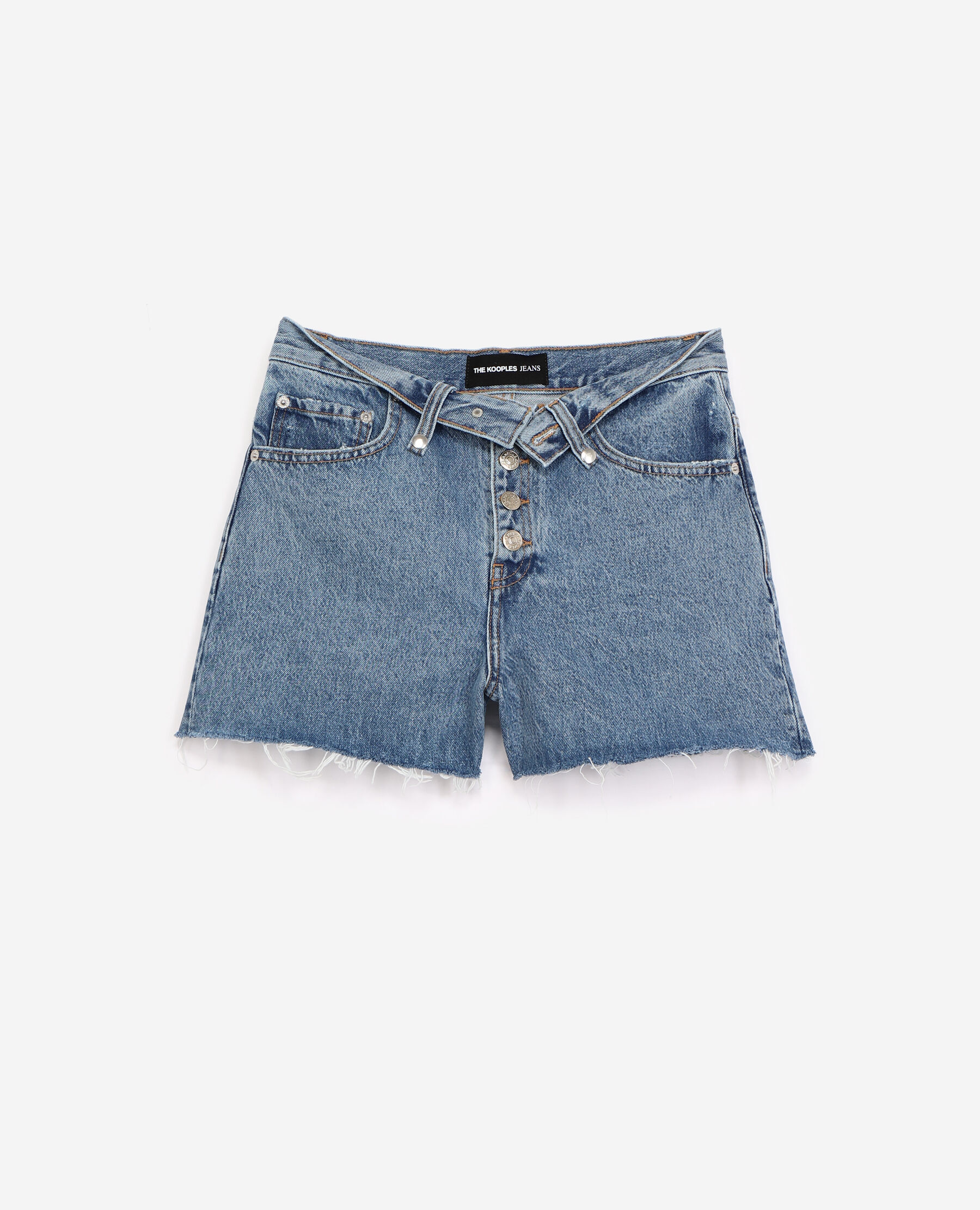 Blue shorts in denim with waist cuff The Kooples