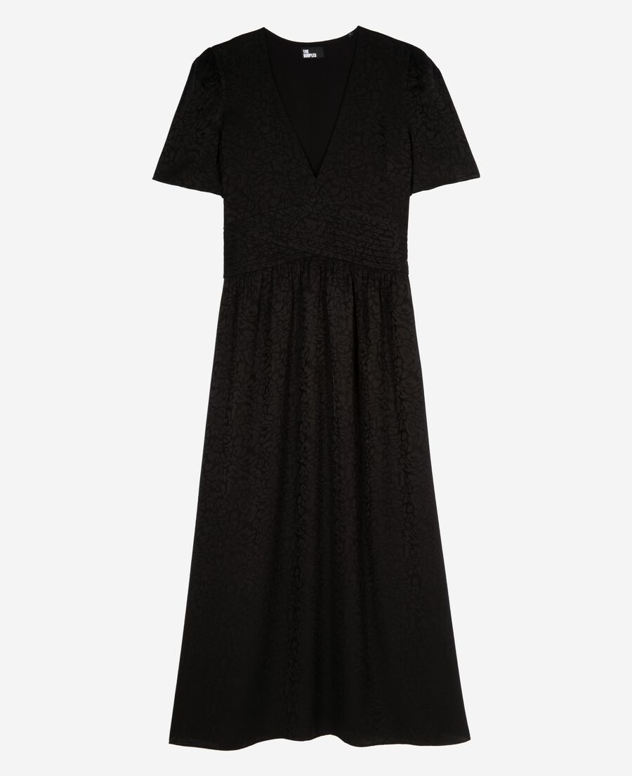 The Kooples FEMME BLACK robe longue en jacquard noire