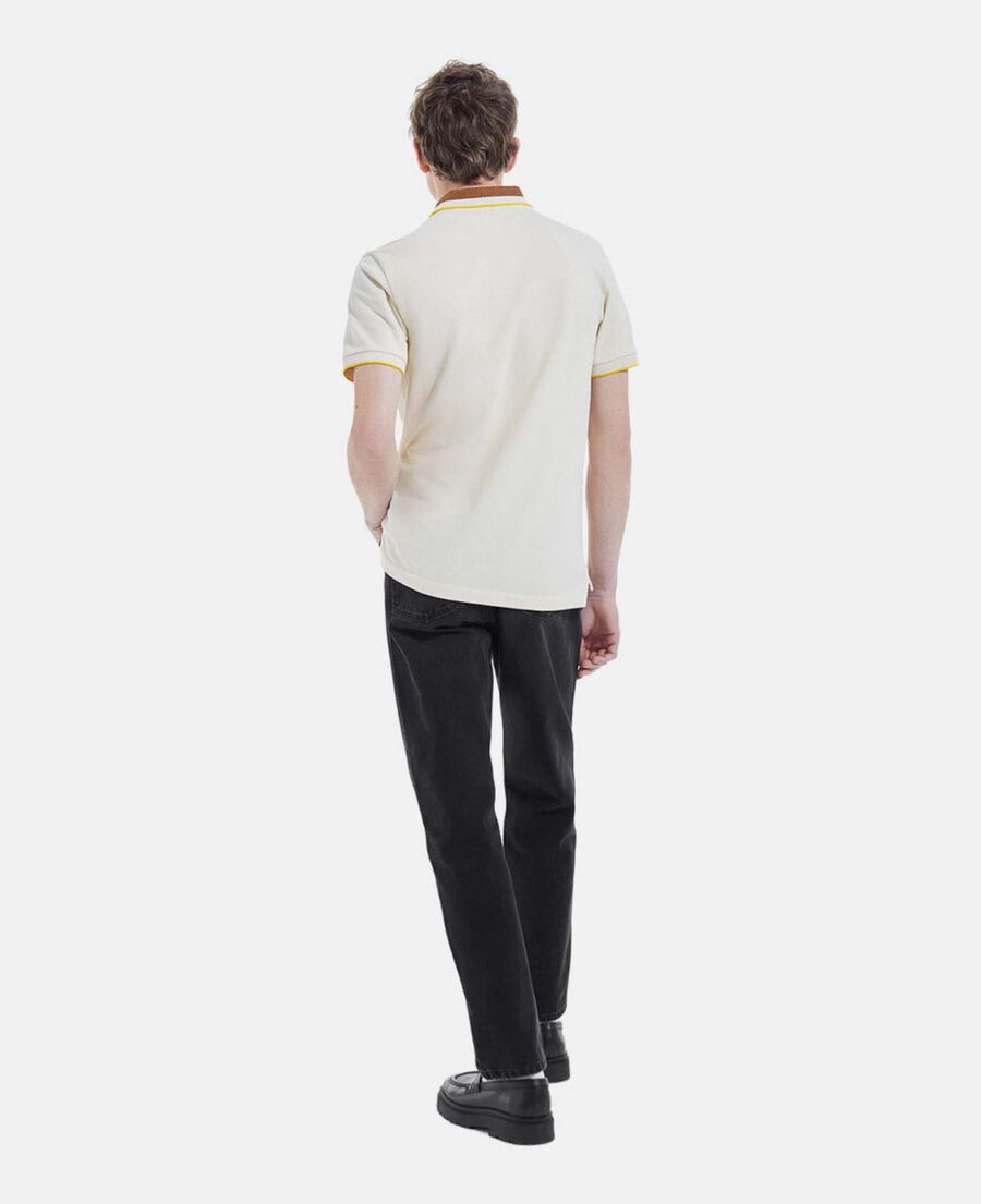 camisa polo blanco crudo manga corta punto