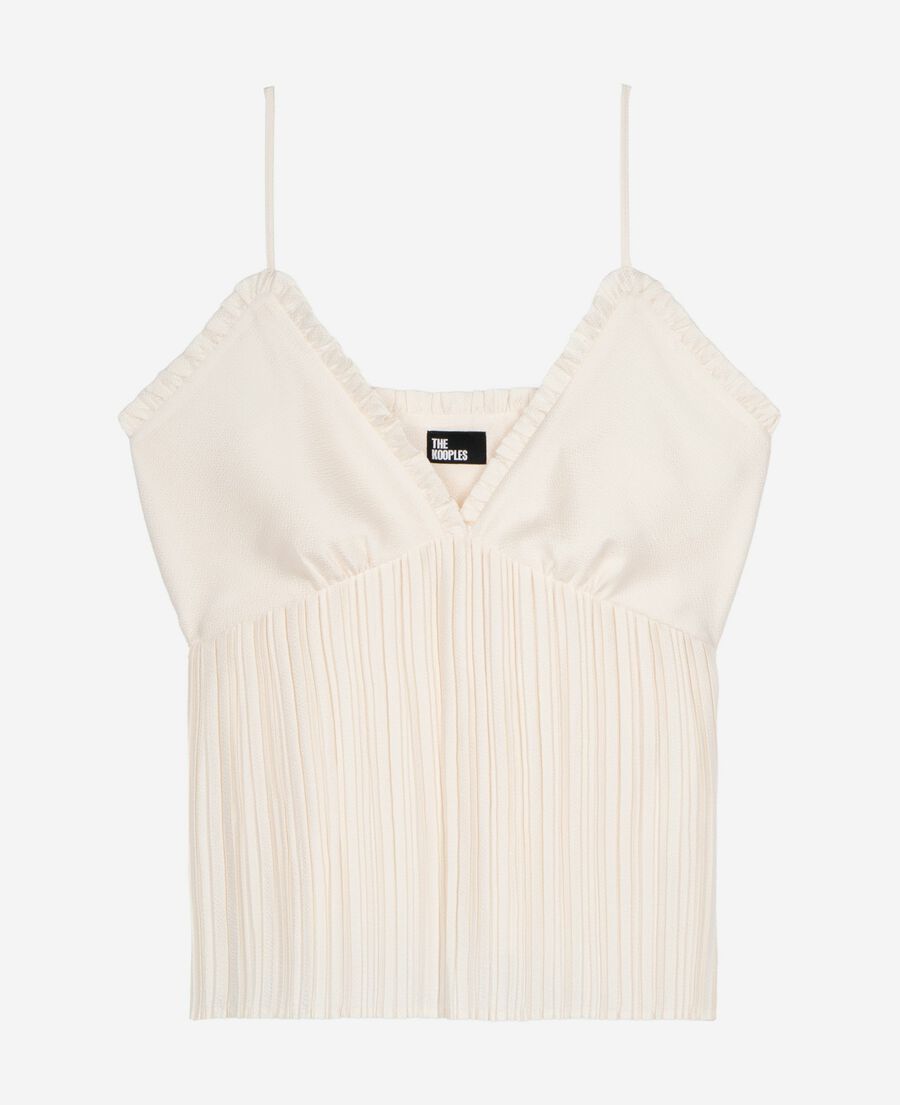 The Kooples WOMEN ECRU ecru pleated camisole