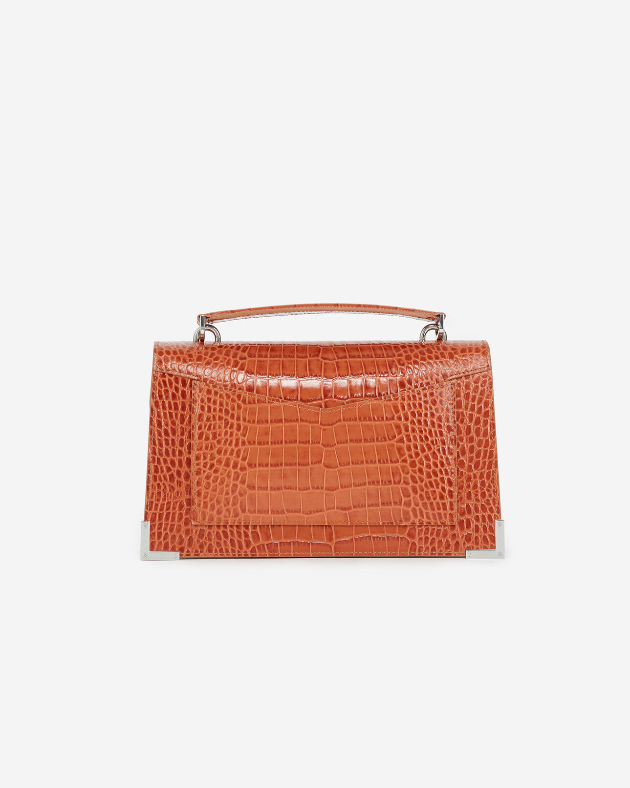 The Kooples WOMEN RED / ORANGE emily medium red croc-print bag in leather