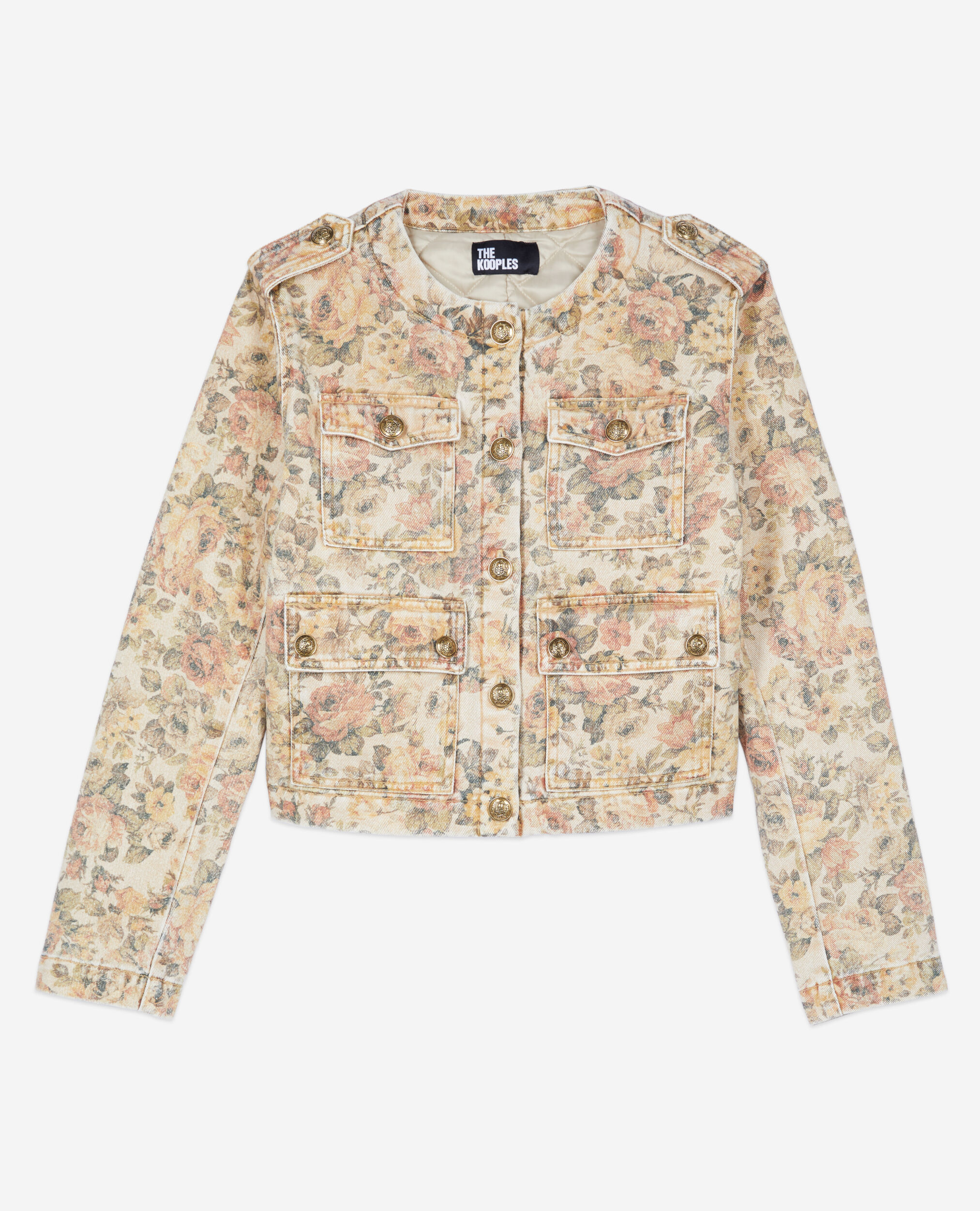 Veste imprimé fleuri, BEIGE LINEN, hi-res image number null