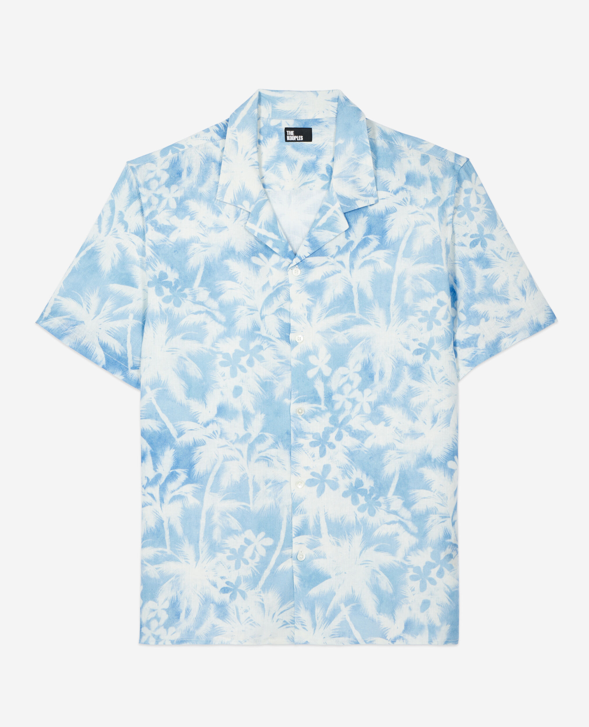 Camisa estampada manga corta, WHITE / BLUE, hi-res image number null