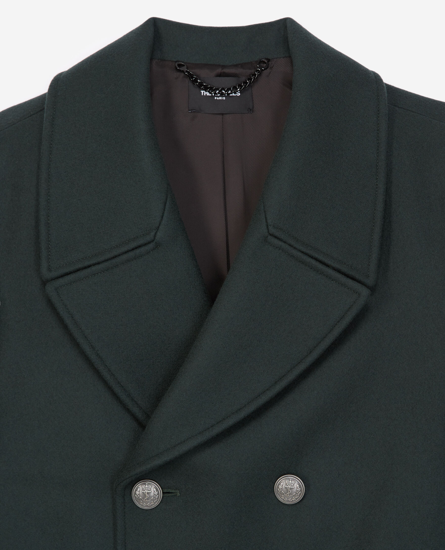 Manteau vert bouteille laine crois The Kooples