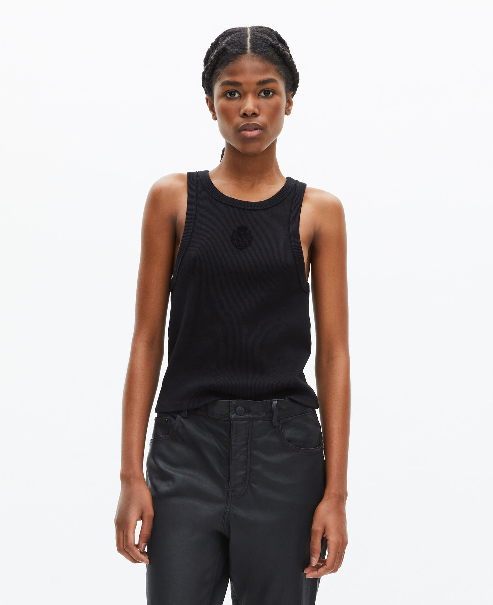 The Kooples FEMME BLACK débardeur avec blason noir