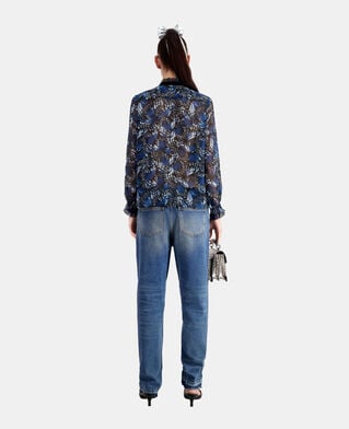 The Kooples WOMEN BLUE printed top with pleating