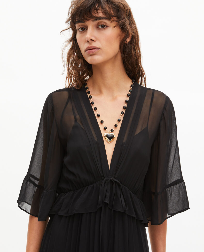 The Kooples WOMEN BLACK black ruffled maxi dress