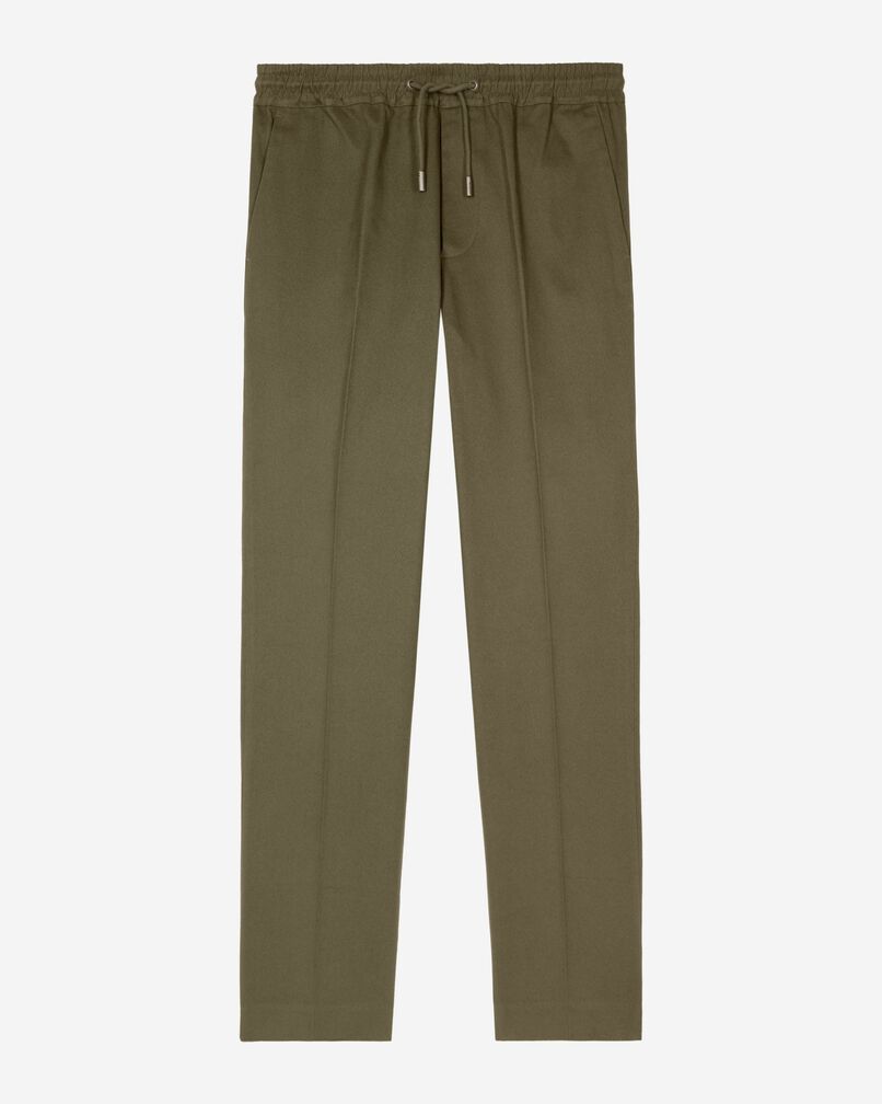 The Kooples MEN KAKI straight-leg pants with elasticated waistband, khaki