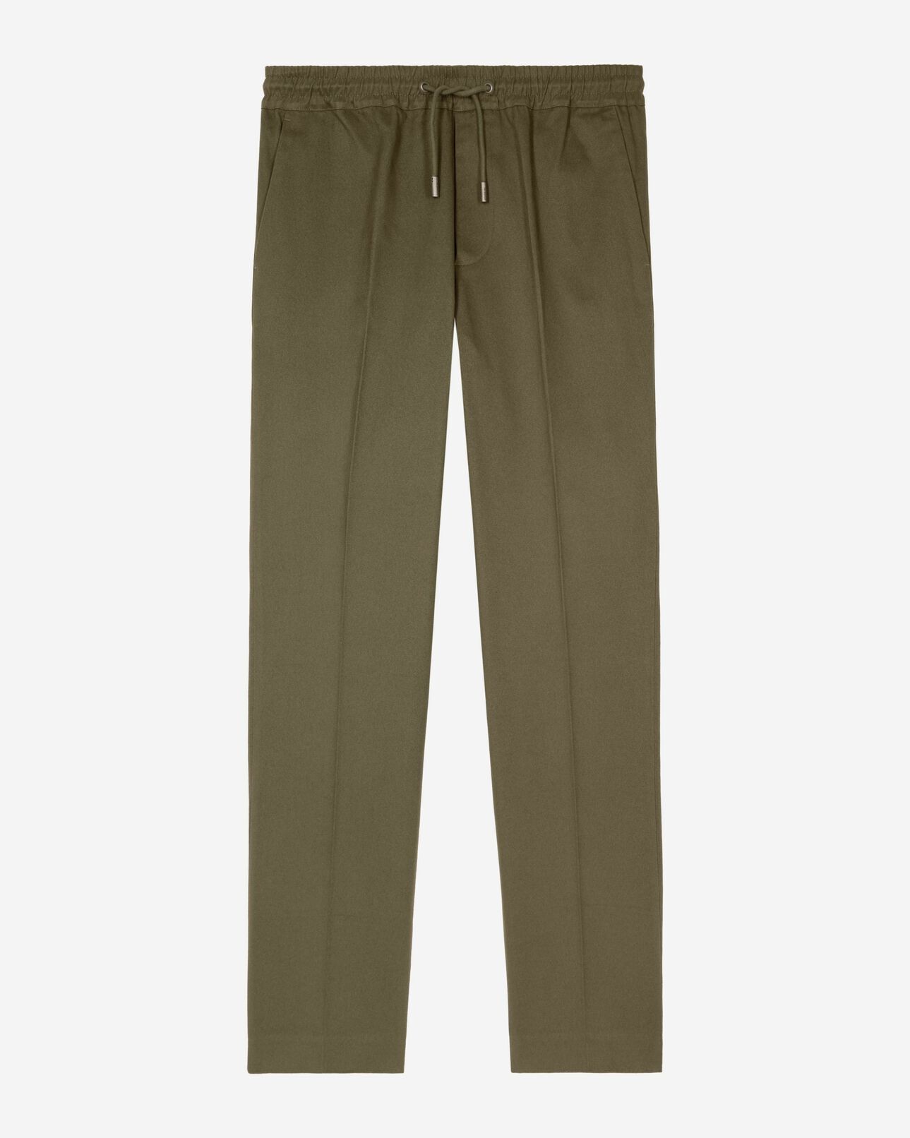 The Kooples MEN KAKI straight-leg pants with elasticated waistband, khaki