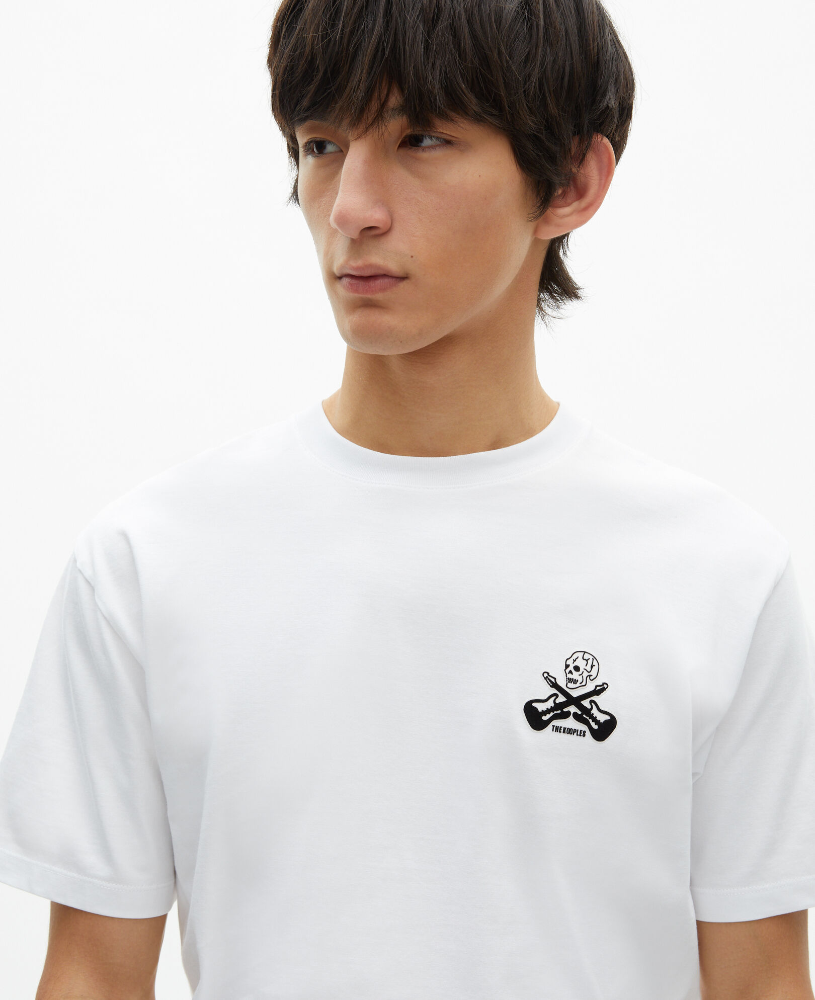 The Kooples HERREN WHITE weißes t-shirt mit beflockung