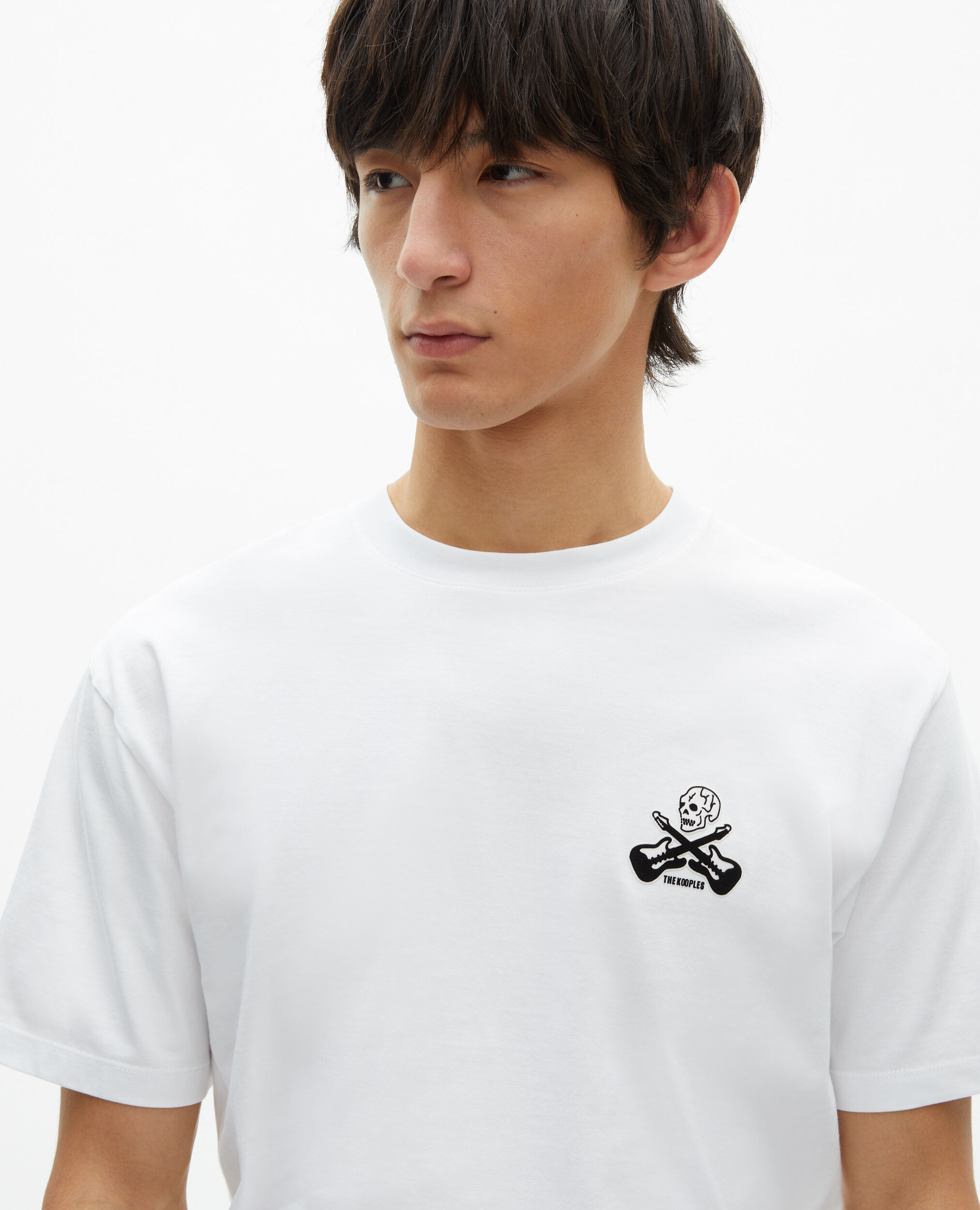 Weißes T-Shirt mit Beflockung, WHITE, hi-res image number null