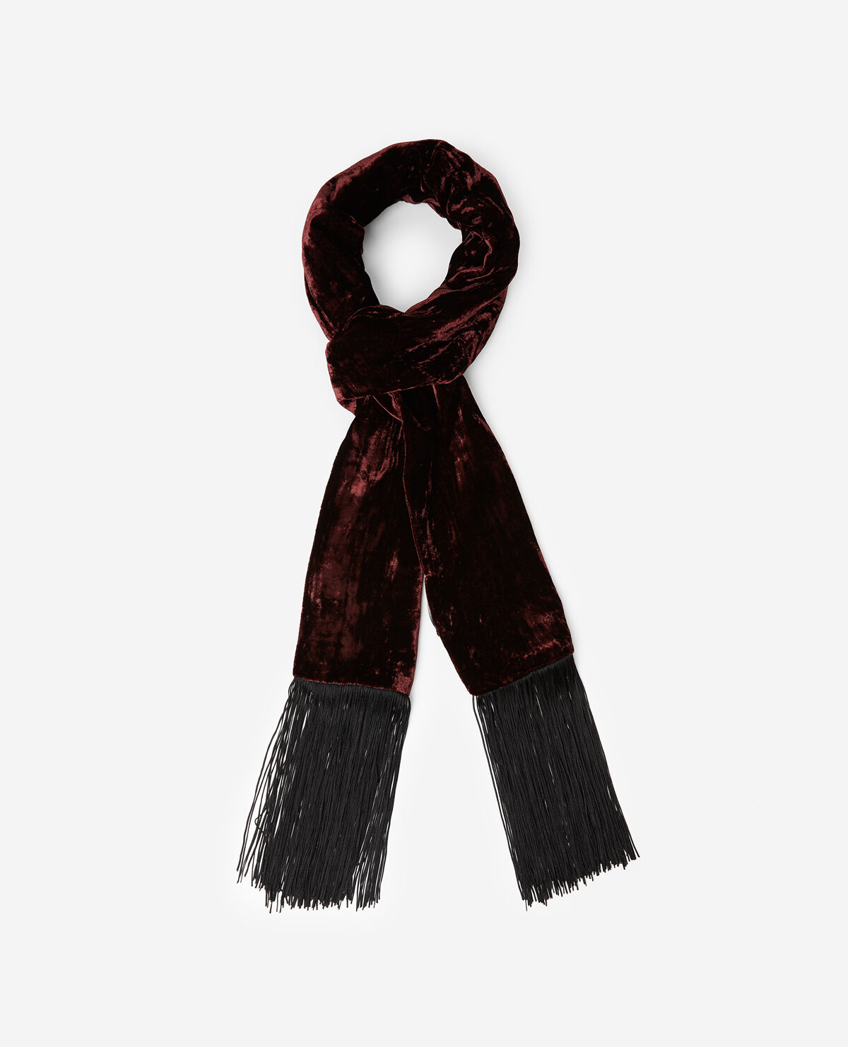 Burgundy velvet scarf