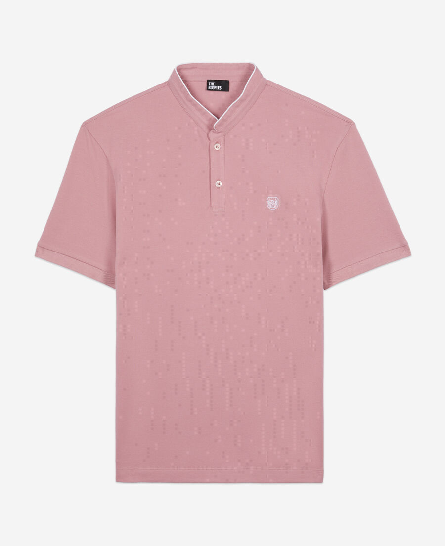 camisa polo rosa piqué algodón