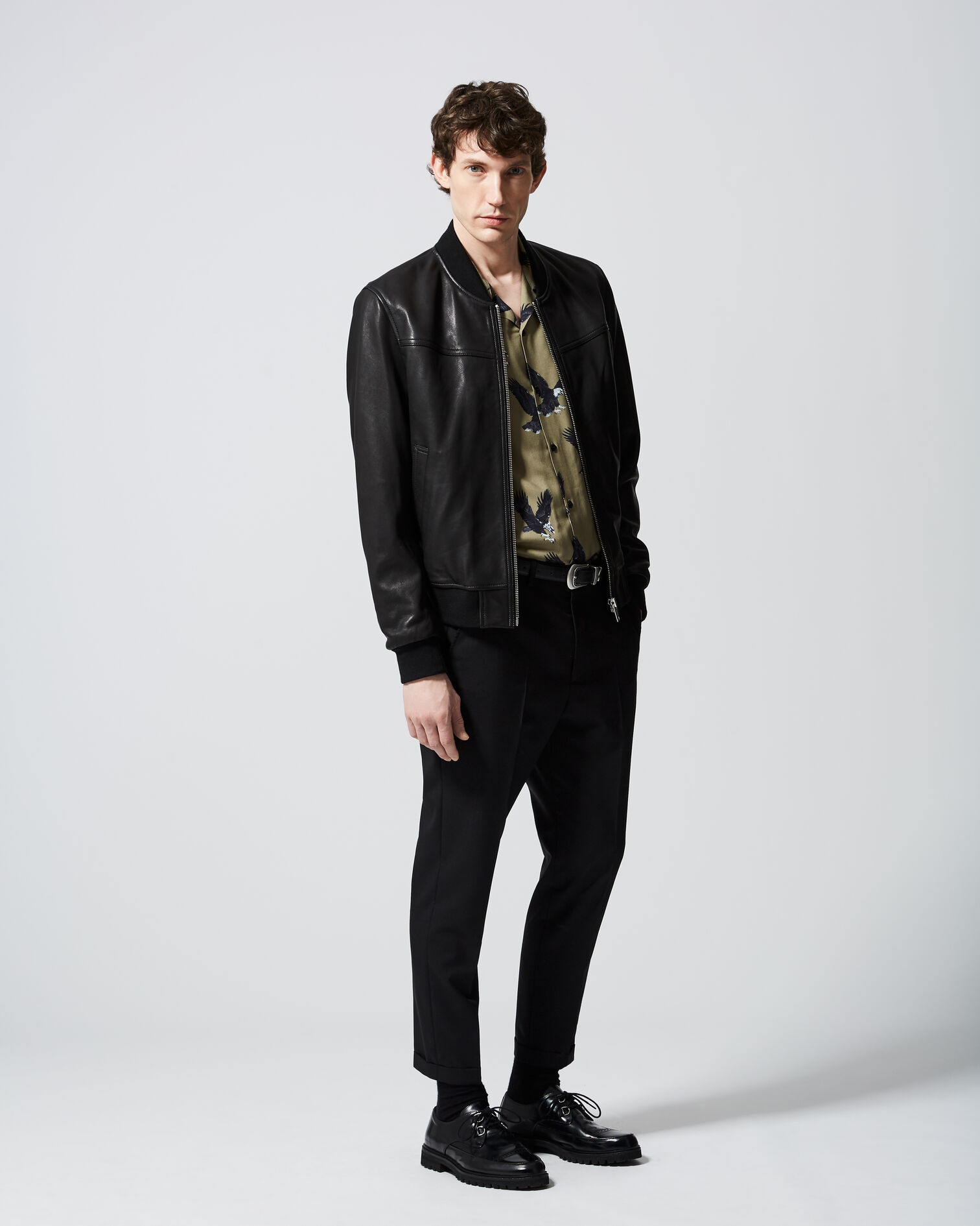 Black leather jacket, BLACK, hi-res image number null