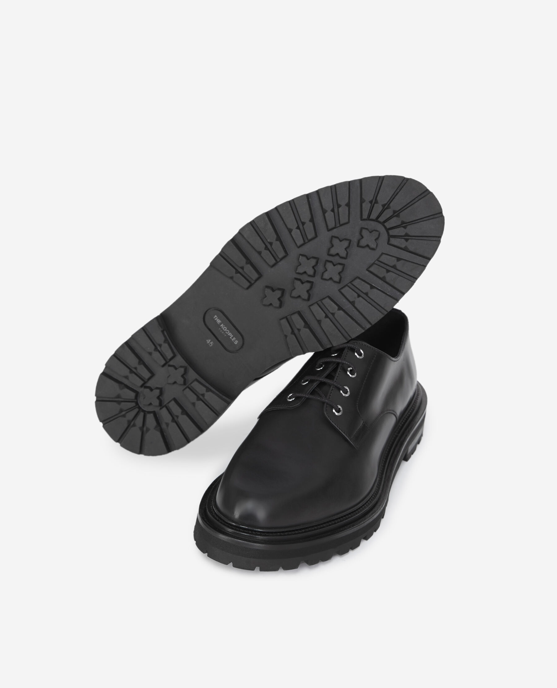 Black leather derbies The Kooples