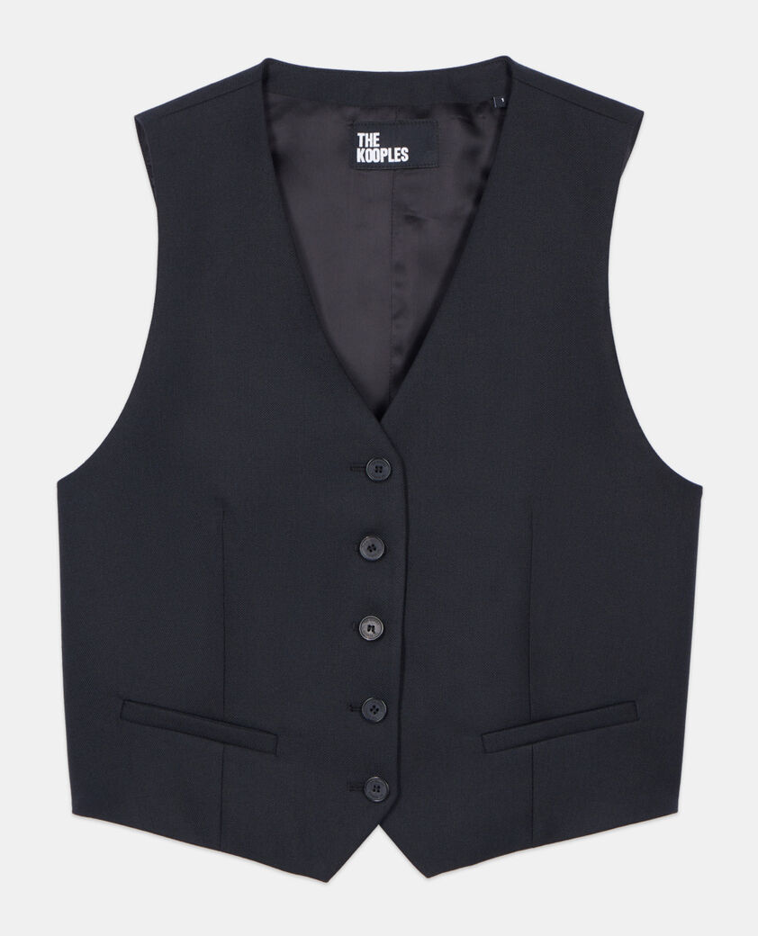 The Kooples FEMME BLACK gilet en laine noir