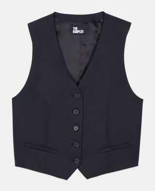The Kooples DAMEN BLACK schwarze weste aus wolle