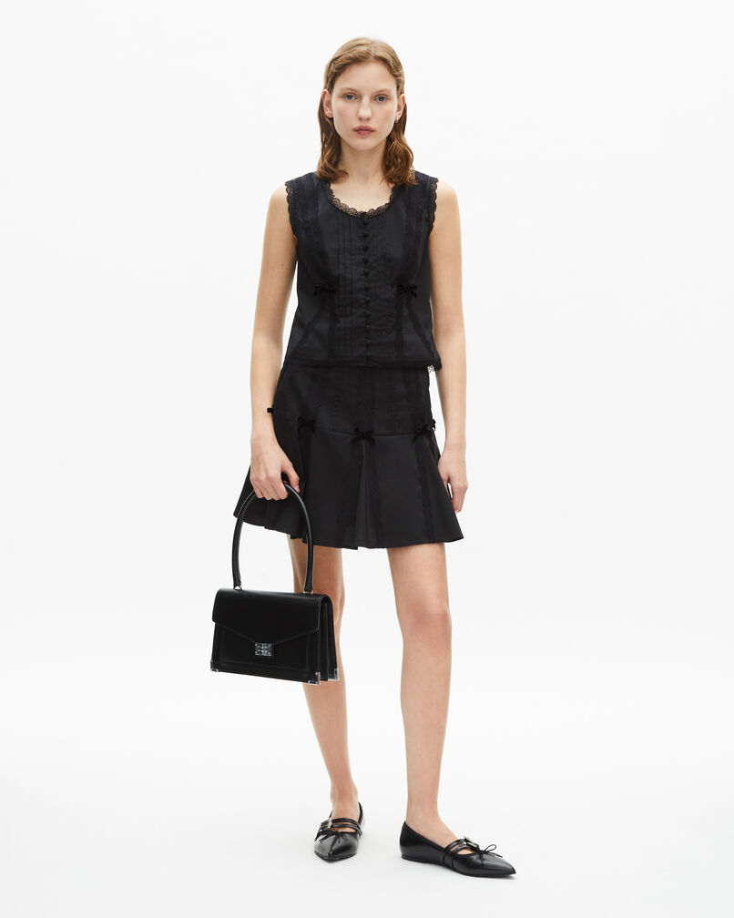 The Kooples FEMME BLACK jupe courte détails nœuds noire