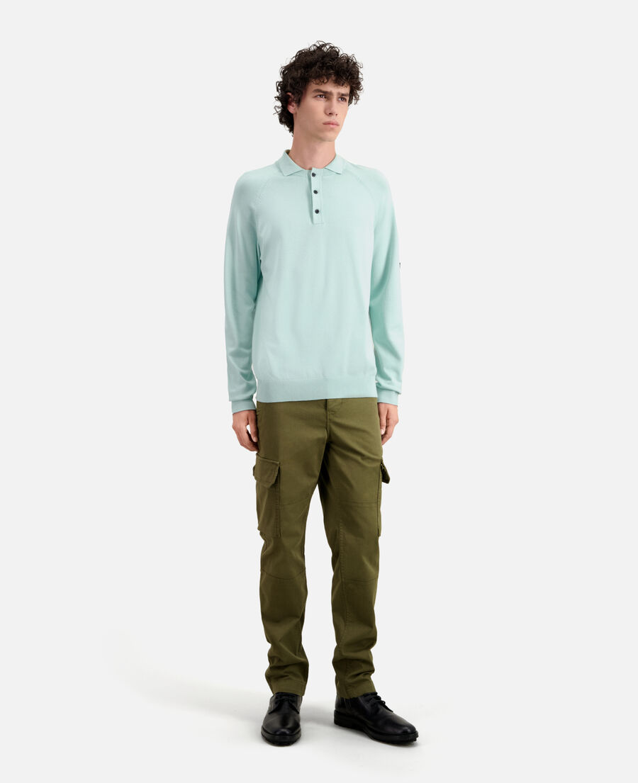 green knit polo t-shirt