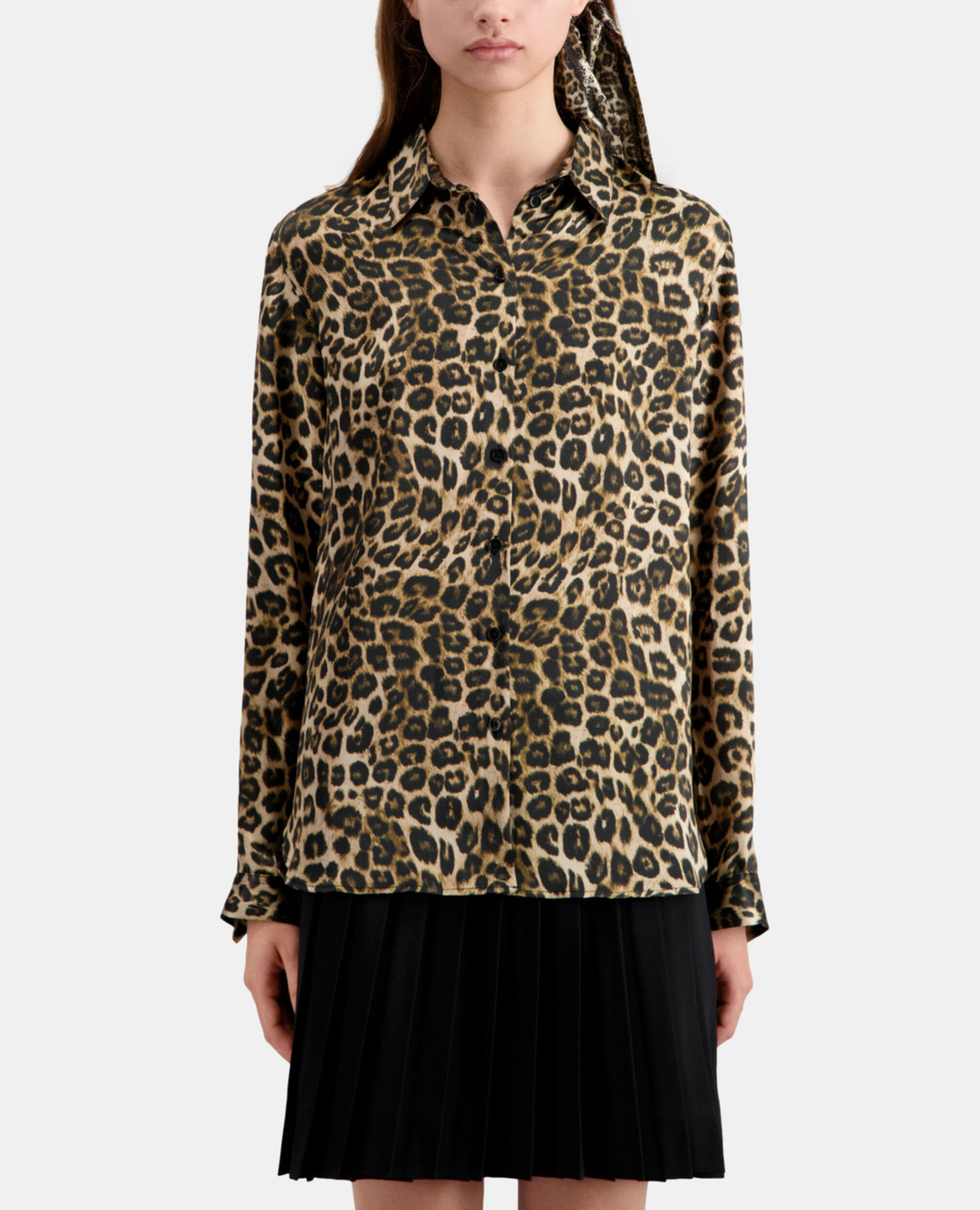 Leopard print silk shirt, LEOPARD, hi-res image number null