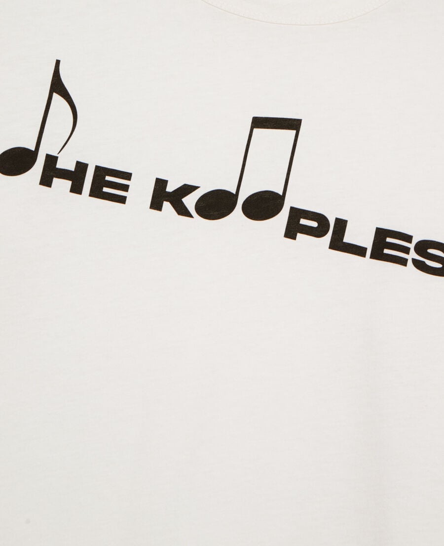 The Kooples H ECRU white screen printed long sleeved t-shirt