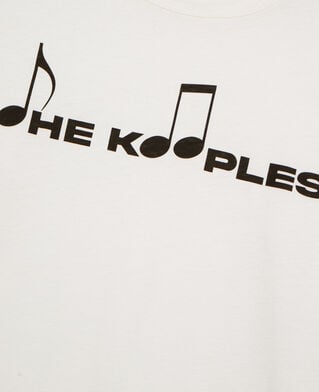 The Kooples H ECRU white screen printed long sleeved t-shirt