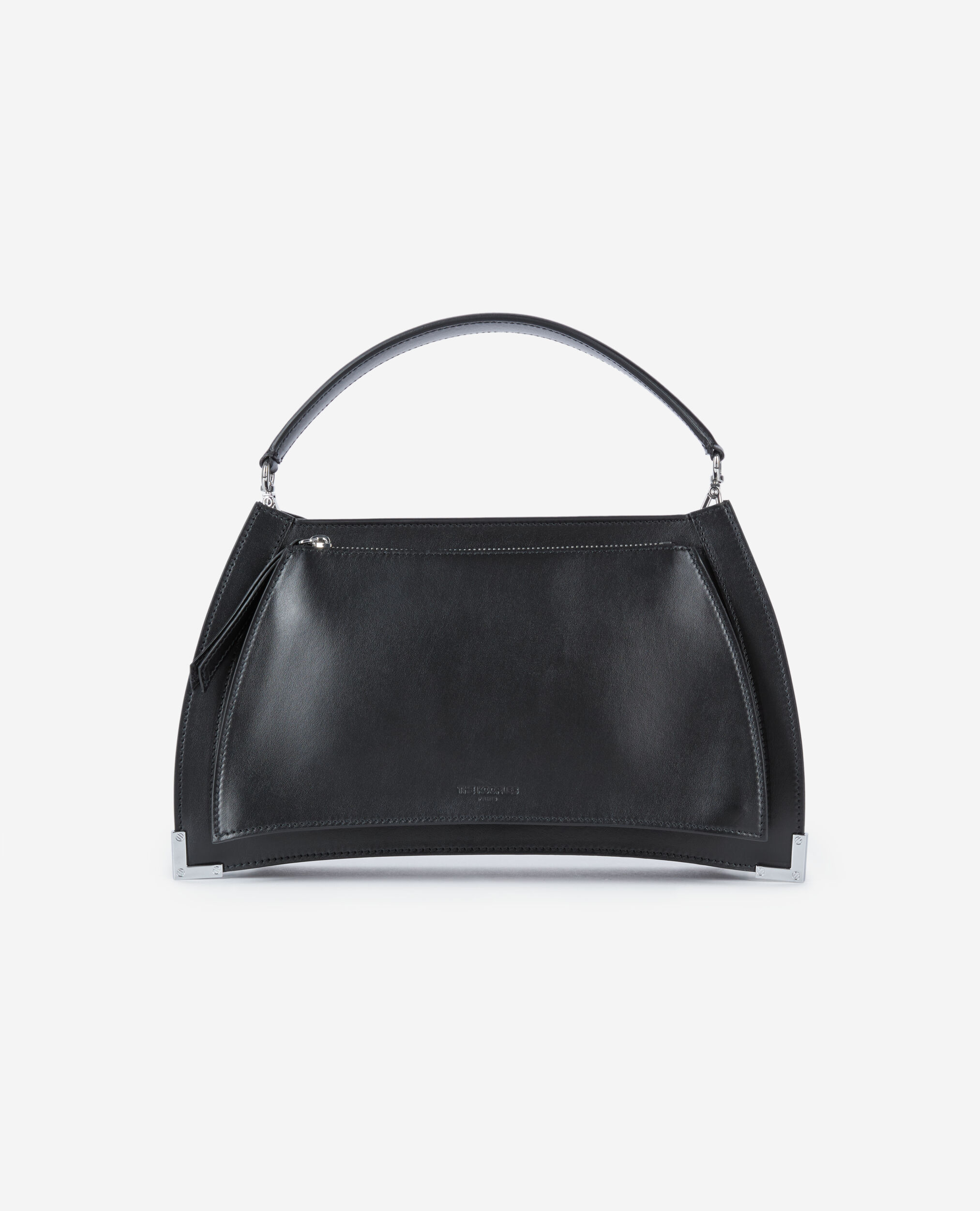 Sac trapeze en cuir noir