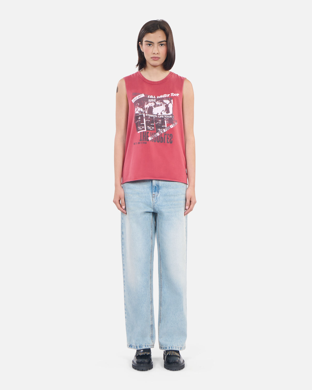 The Kooples WOMEN RUBIS red eternal life tour serigraphy tank top