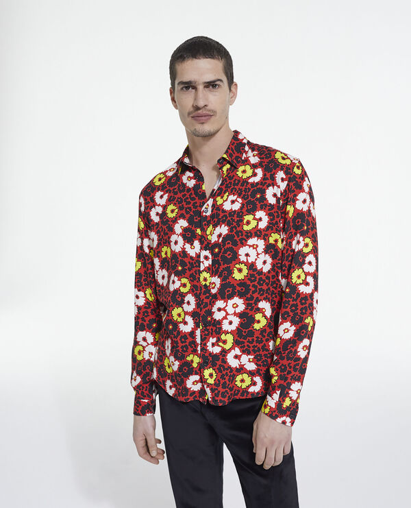 floral print shirt with classic collar