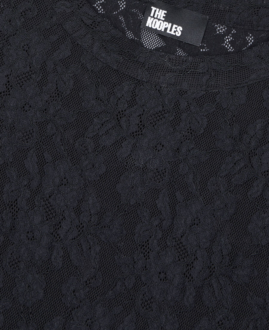 The Kooples WOMEN BLACK short black lace skater dress