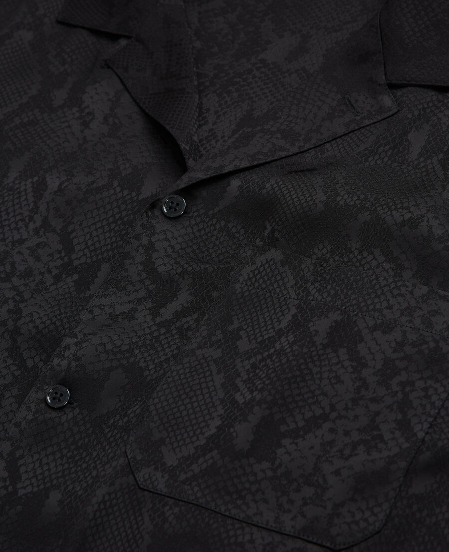 The Kooples HOMME BLACK chemise casual python noir